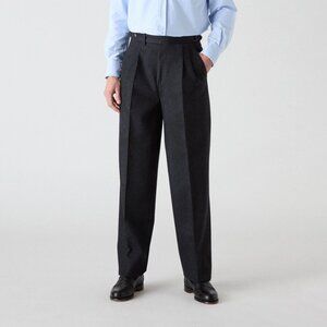 Berg & Berg Antonio Wool Flannel Trousers - Charcoal - Size 48 - NWT